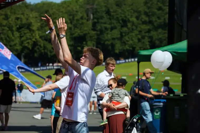 Young fans at a partner activation on the festival grounds
