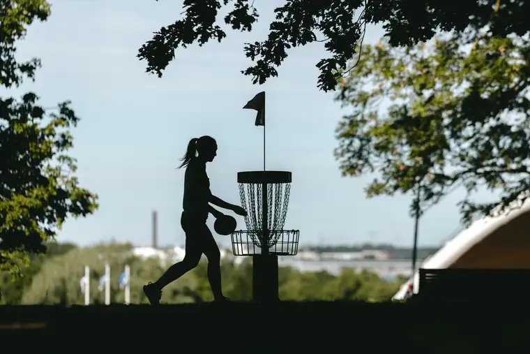 A player against the Tallinn skyline