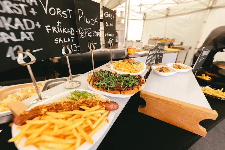 Catering spread in the VIP area