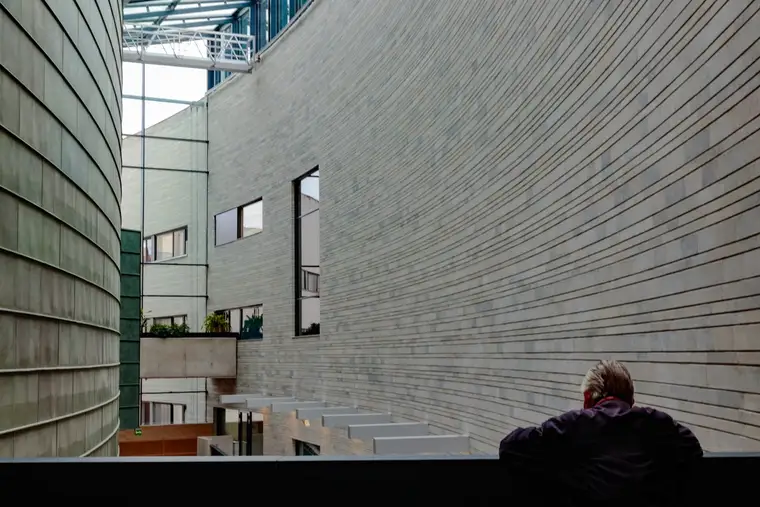 Inside Kumu, the Art Museum of Estonia