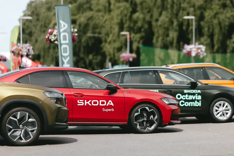 Partner vehicles displayed at the festival